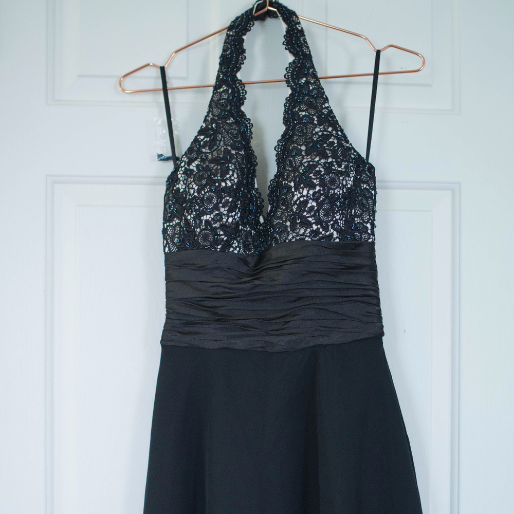 black champagne beaded formal dress size 4